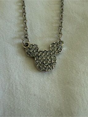 Silver Crystal Mickey-Shape Pendant Necklace - Women Jewelry
